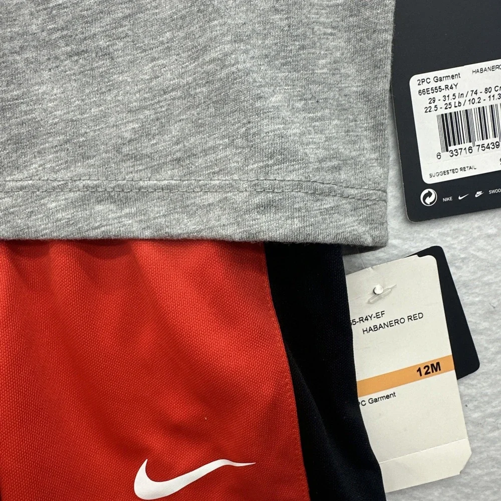 Nike Toddler Boys Baseball T-Shirt & Dri-FIT Shorts 2-Piece Set 12M NWT